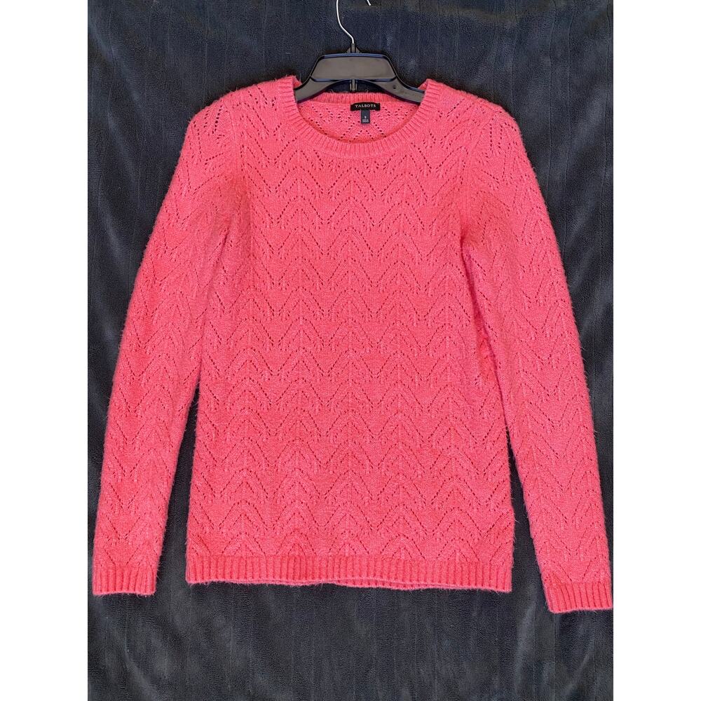 Talbots‎ Pointelle Crewneck Soft Coral Sweater Women's S